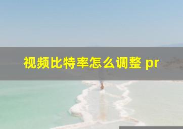 视频比特率怎么调整 pr